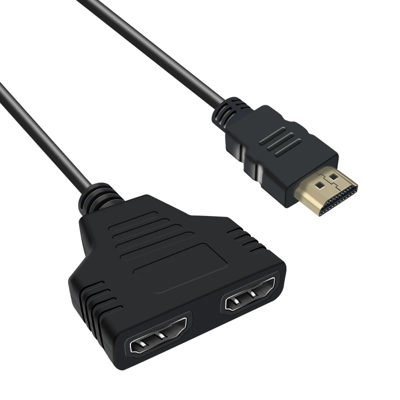 Кабель-разветвитель HDMI 1 Male To Dual HDMI 2 Female Y Splitter адаптер в HDMI HD светодиодный ЖК-телевизор 30 см 1 в 2 Splitter адаптер конвертер - Color: Black