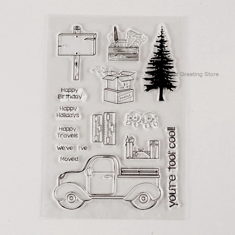 

fun traveler's road trip stamps clear bullet journal stamps planner scrapbooking