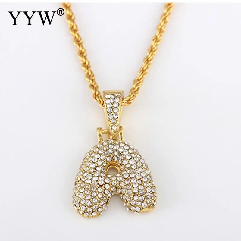 

A-S Custom Name Bubble Initial Letter Necklaces & Pendant Charm For Cubic Zirconia Hip Hop Jewelry Drop Shipping