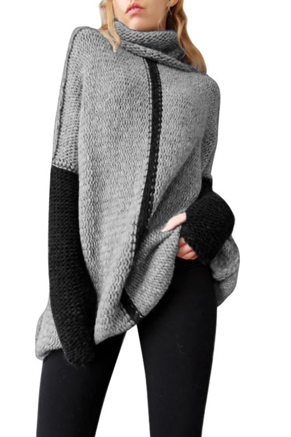 Charcoal-Gray-Individual-Cowl-Neck-Pullover-Sweater-LC27974-11-1