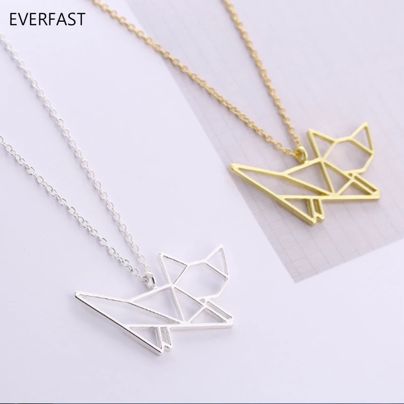 Everfast 1 шт. милая бегущая кошка оригами ожерелье с подвесным воротником милые