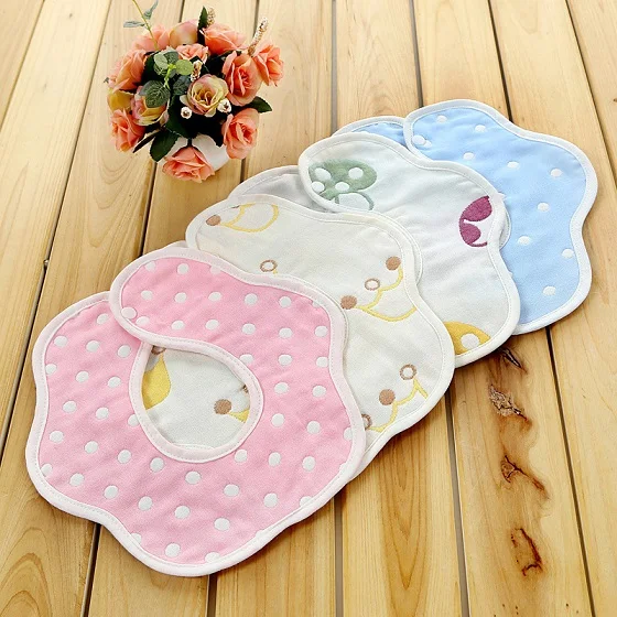 

3pcs/lot Newborn Baby 6 layers Muslin Cotton Bibs 360 degree Rotation Baby Babador Small Kids Feeding Burp Clothes Toddler Bibs