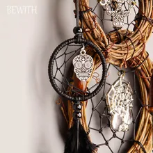 vintage mini dreamcatcher with skeleton car decor pendant indian dream catchers wind chimes halloween decoration gifts bw09939