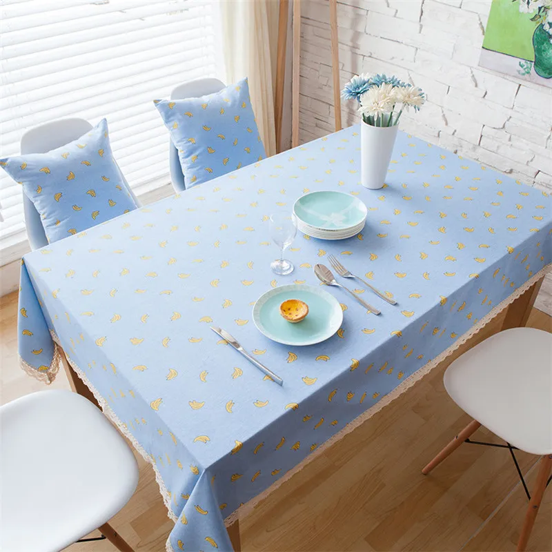 

Multi-size Cute Pattern Tablecloth Lace Edge Dustproof Table Cover for Home Furniture Birthday Party Table Cloths Free Shipping