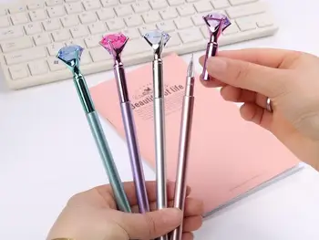 

Kawai Ballpoint Pen Big Gem Ball Pen With Large Diamond Magical Pen Fashion School Office Supplies Students Gift Awards SN798
