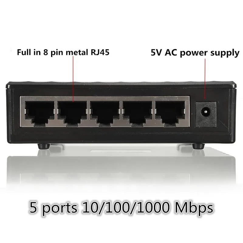 10/100/1000 Мбит сетевой коммутатор 5 Порты мини коммутатор Gigabit Ethernet коммутатор сетевой коммутатор концентратор Пластик Smart usb адаптер
