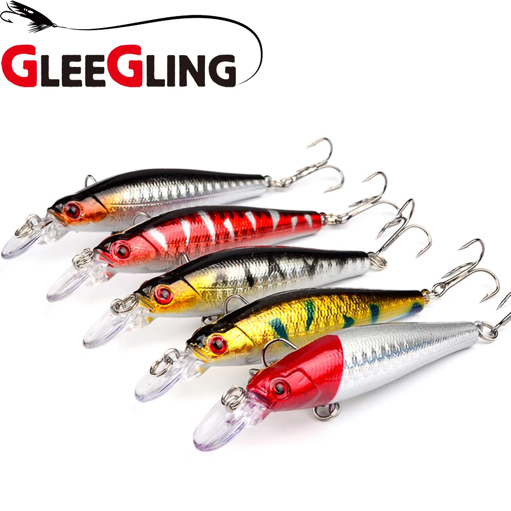 

High quality Minow Fishing Lures 9cm Crankbait With 3 Fishing Hooks Wobler na ryby leurres jigging metal jig