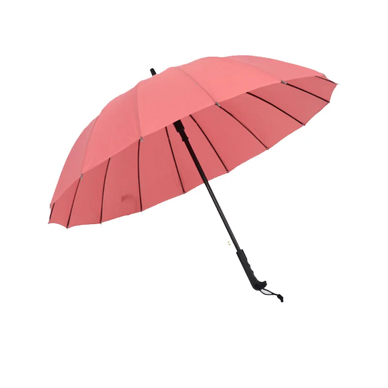 Yesello ветрозащитный Радужный большой зонт Дамский автоматический солнцезащитный зонтик с длинной ручкой - Цвет: Pink