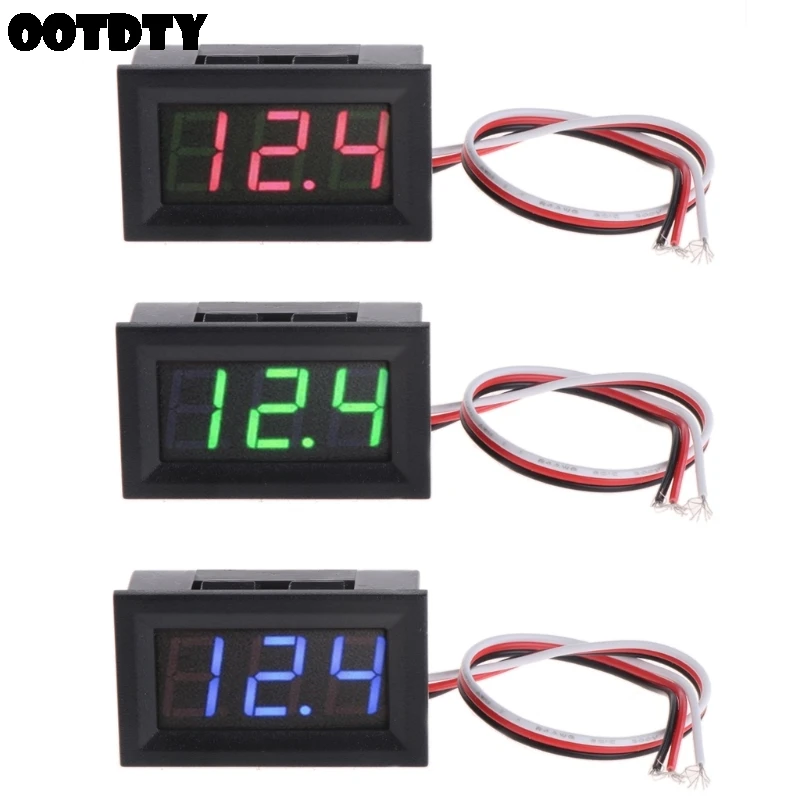 

Mini Voltmeter Tester Digital Voltage Test Battery DC 0-40V Red/Blue/Green Auto Car