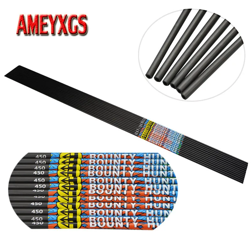 

9/12pcs Archery Spine 450 Pure Carbon Arrow Shaft Shooting DIY OD5.7mm Arrow Shaft For Compound/Recurve Bow Hunting Accessories