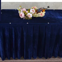 Золотая Бархатная Скатерть овальная прямоугольная плиссированная скатерть для свадебной вечеринки, украшение для встречи, отельный Настольный юбка