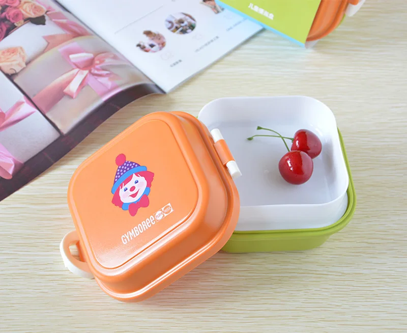 MIni 540ml Bento Box For Kids School  Fruit Food Container Storage Boxs Plastic  Double Layer Lunch Box Dinnerware Accessories 17