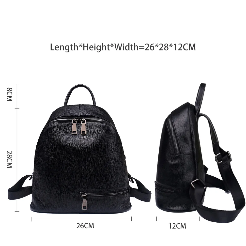 2019 الأزياء الأزرق الأبيض 100% حقيقية الجلود النساء على ظهره Preppy المراهقات مدرسية بسيطة الحقيبة الإناث السفر حقيبة