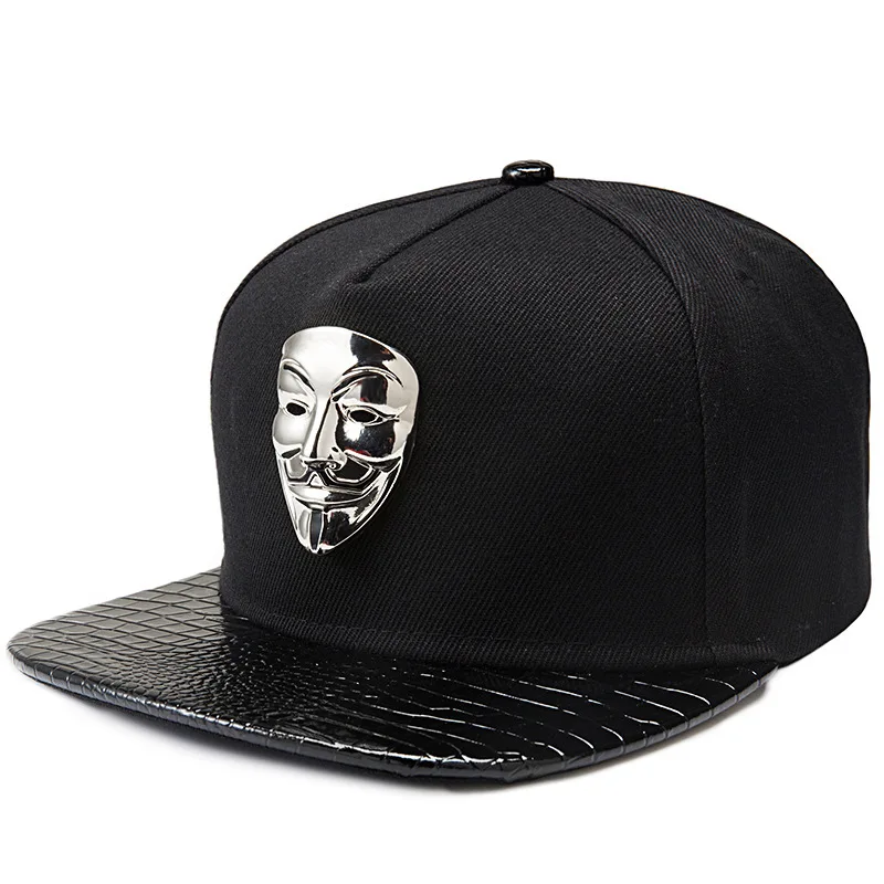Хип хоп Snapback шапки V значит вендетта Бейсболки для женщин черный Шапки плоские