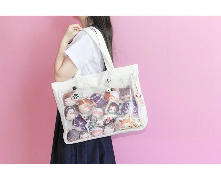 Estilo meninas linda bolsa kawaii limpar saco