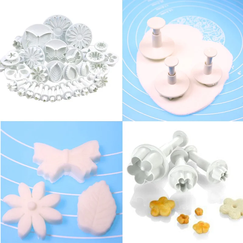 

33 Parts /set Fondant Cookie Cake Cutter Dumpster Stamp Plunger Cutter Shape Shapes Diy Kitchen Bake Cake Decoration Tools
