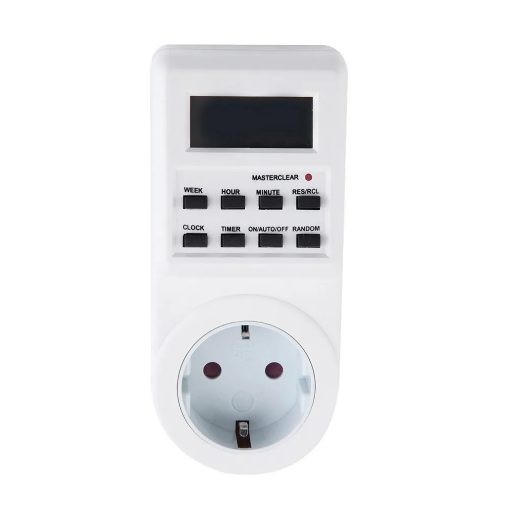 

230V Plug-in Energy-saving Programmable Timer Switch Socket with Clock Summer Time Random Function EU Plug