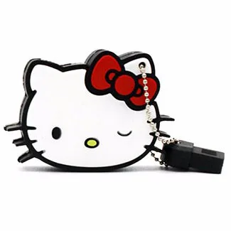 SHANDIAN,, милый USB флеш-накопитель hello kitty, 4 ГБ, 8 ГБ, 16 ГБ, 32 ГБ, 64 ГБ, флеш-карта, usb-флешка Kitty Cat, usb-флешка с рисунком котенка, u-диск - Цвет: Red