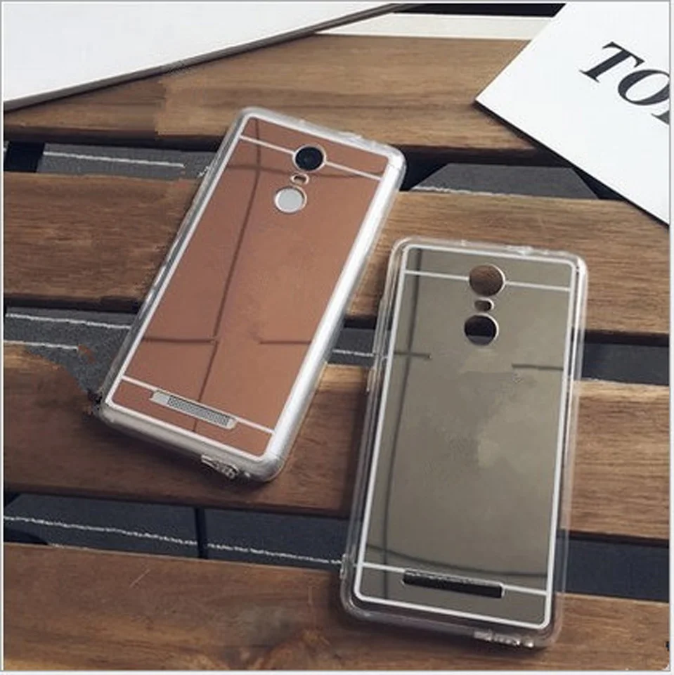 

Luxury Mirror Silicon Case For RedMi 4A 4X Note 3 4 Hybrid Plastic Frame + Rubber Soft Cover For XiaoMi 5X 5s 6 Plus Phone Cases
