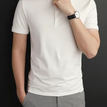 Minglu хлопок спандекс мужские футболки роскошные летние однотонные мужские футболки с коротким рукавом высокое качество повседневные мужские футболки 4XL