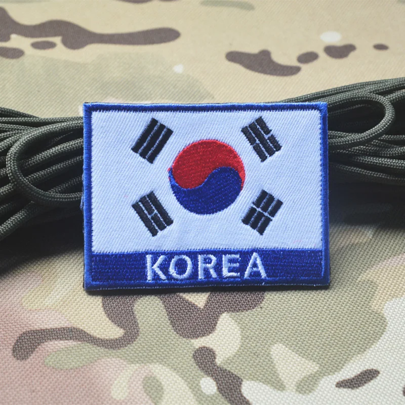Флаг Южной Кореи, нашивка в боевом духе, Флаг Южной Кореи, тактическая повязка на руку, значок, 3D вышитая одежда, нашивка для курток, джинсов