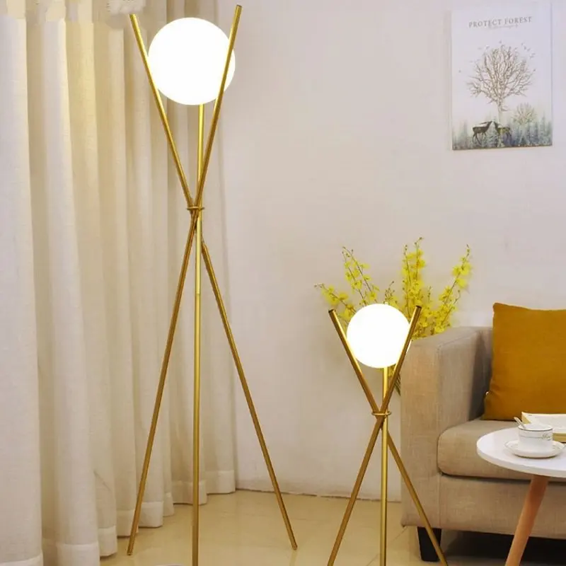 The Modern Gl Ball Gold Floor Lamp Tripod Living Room Bedroom Floor Lamp Tripod Living Room Bedroom