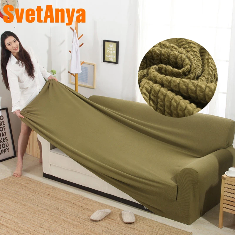 

Svetanya 100% Knitted Cotton Sofa Cover Slipcovers all-inclusive slip-resistant Couch Case for different Shape Sofa