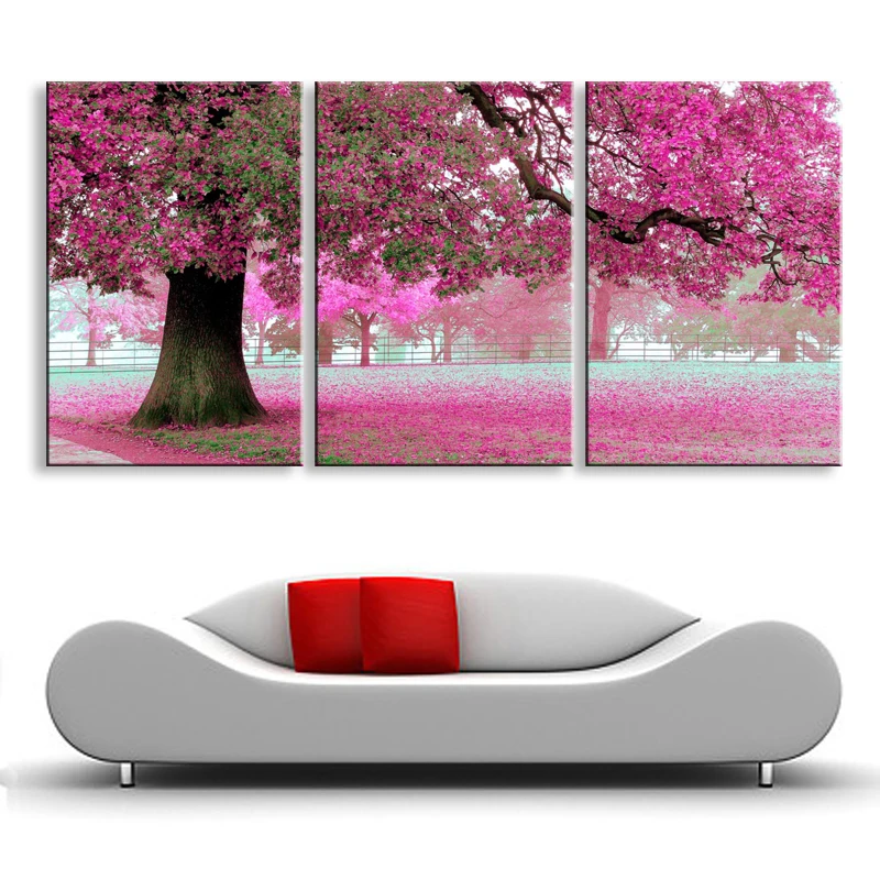 

Art painting 3 pieces Red woods high definition print canvas painting poster and wall art living room picture JHT-016