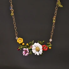 Les Nereides Simple Elegant Flowers Necklace For Women All-match Romantic Lady Party Prom Wedding Jewelry