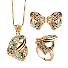 Blucome dubai collar colar max brincos joias anillos de boda chino nudo flor francés ganchos pendientes de esmalte conjuntos joyería de las mujeres