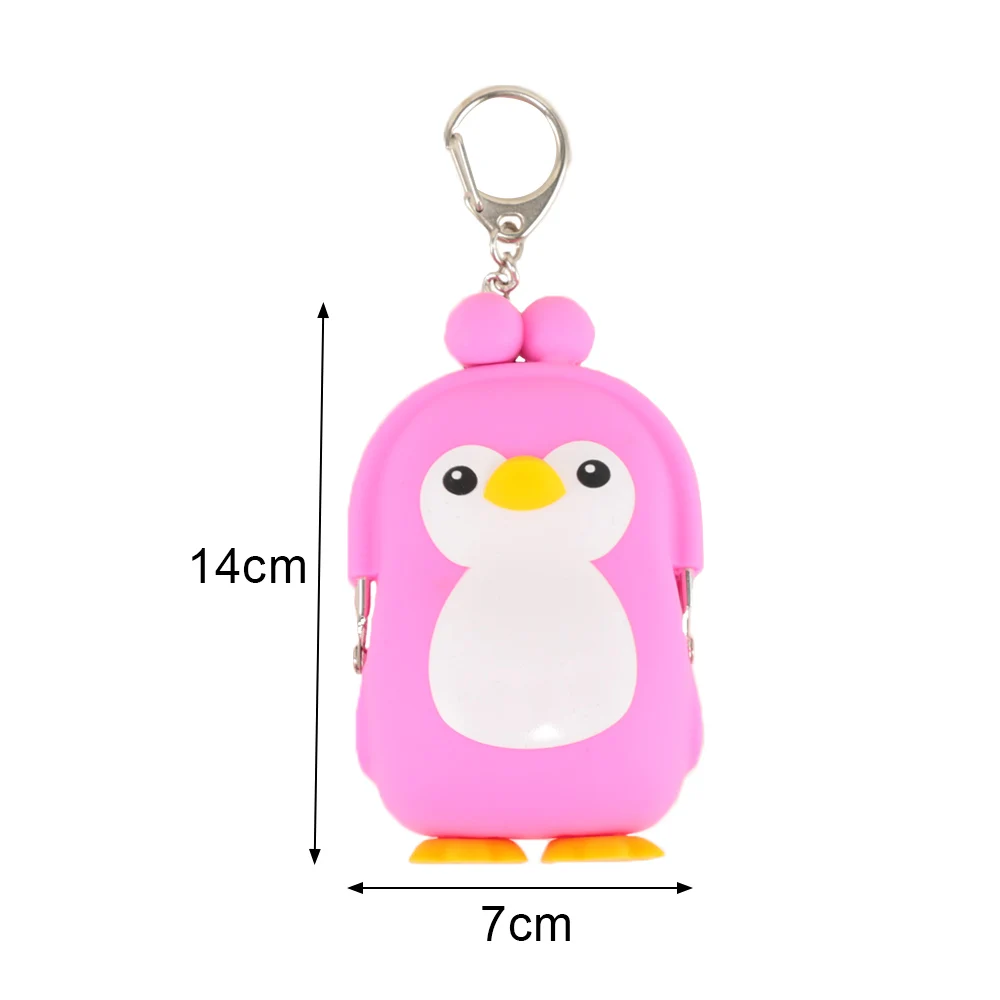 New Fashion 1PC Cute Silicone Cartoon Animal Penguin Women Girls 3D Wallet Purse Keys Coin Bag For Kids Gift 14* 7* 4cm