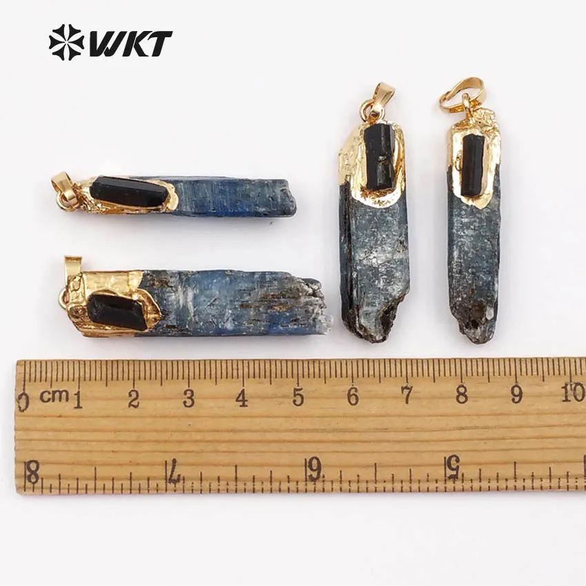 WT P1391 WKT оптовая продажа кулон из натурального камня прямоугольник Синий Кианит с