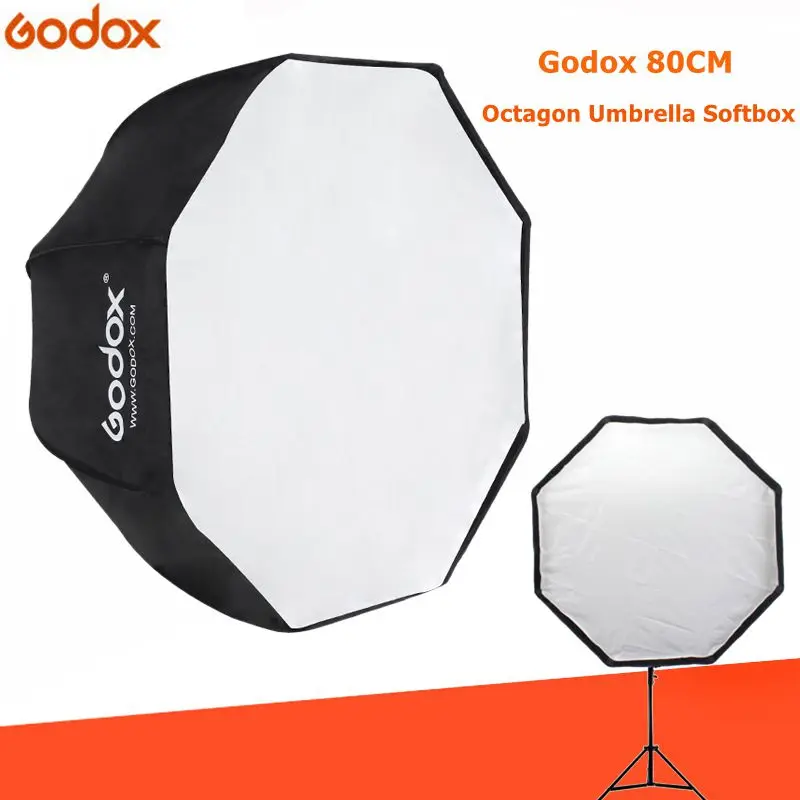 Cena Godox light Softbox 80 cm 31.5in średnica Octagon Brolly parasol akcesoria fotograficzne miękkie pudełko reflektor do studia wideo