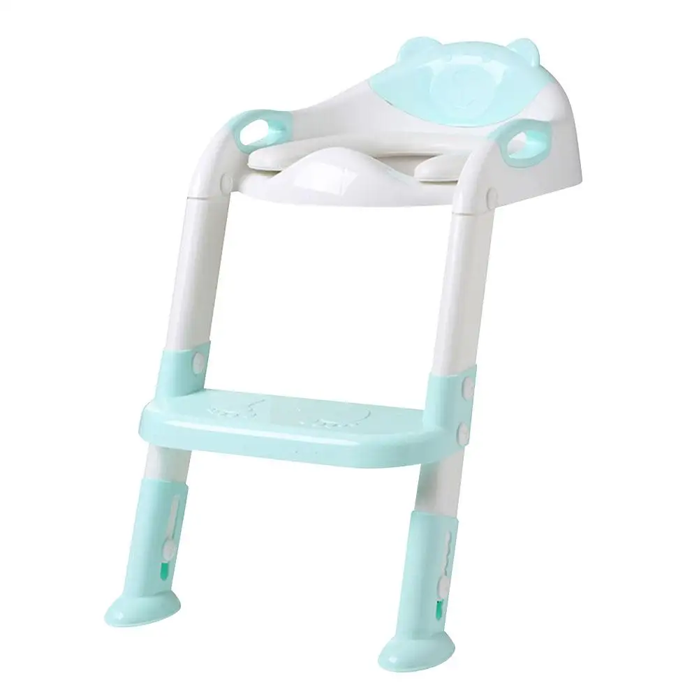 2 цвета, детское сиденье для приучения к горшку, Детский горшок, детское сиденье для унитаза с регулируемой лестницей, детское сиденье для обучения унитазу, Складное Сиденье - Цвет: Sky Blue