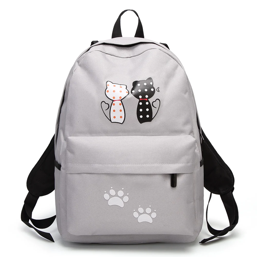 

KYYSLO Simple casual large capacity canvas student backpack women Korean version of the simple travel bag fashion printing