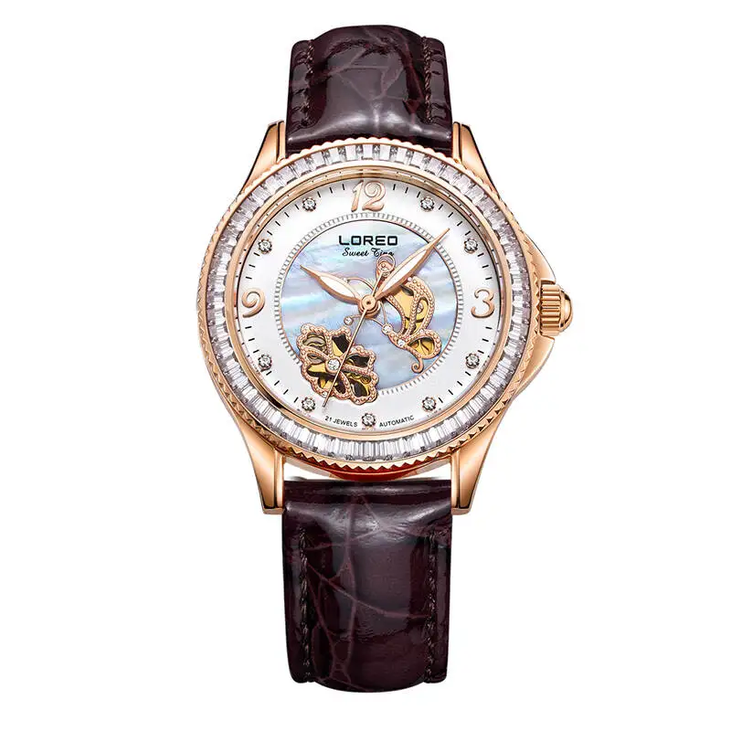 

LOREO 1108 Germany watches luxury brand ceramics automatic Rhinestone Waterproof Women's Upscale casual hollow Gift Wristwatches
