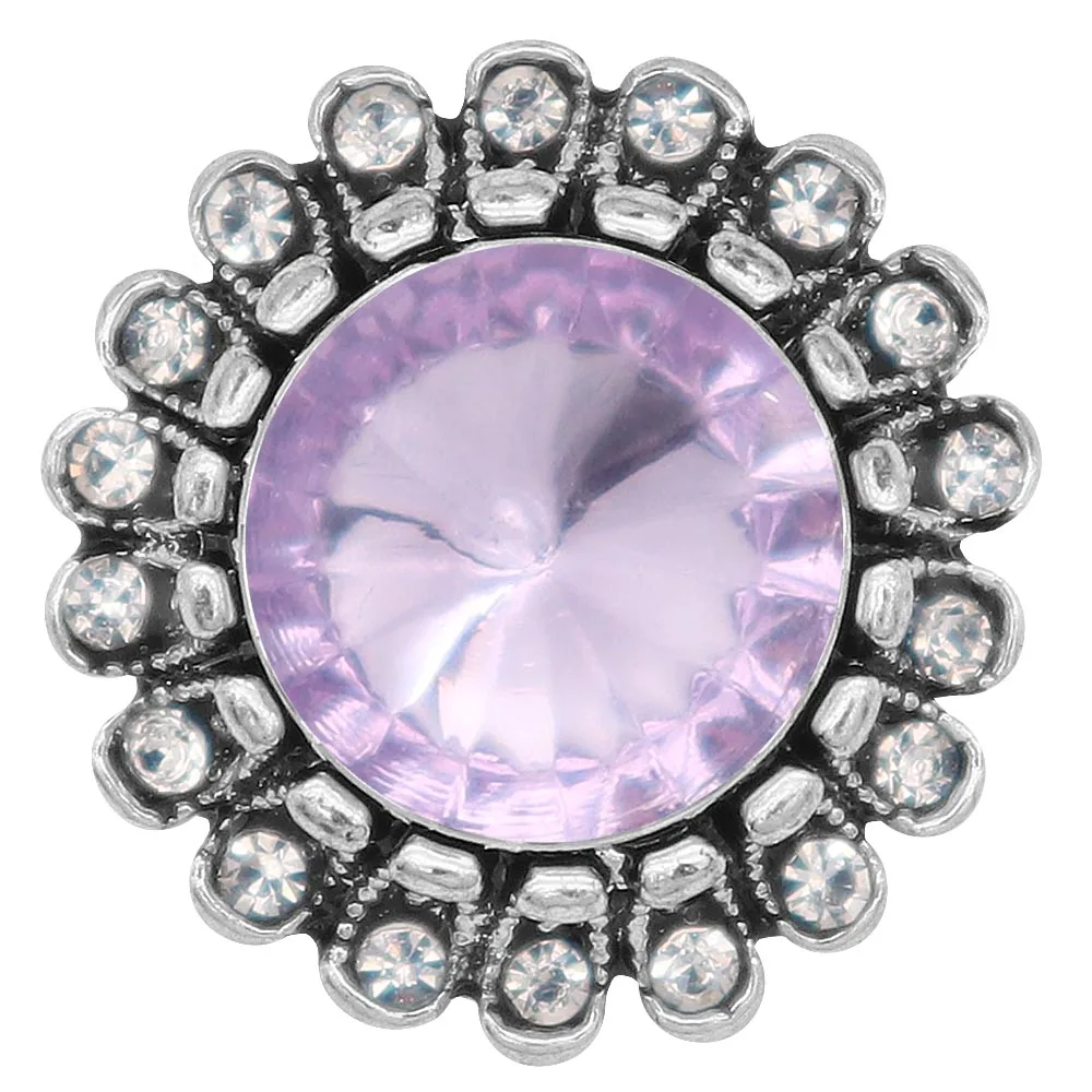 

4 color Snap Jewelry 18mm Snap Buttons big Rhinestone Metal Flower Snaps Buttons for Snap Bracelet Bangle