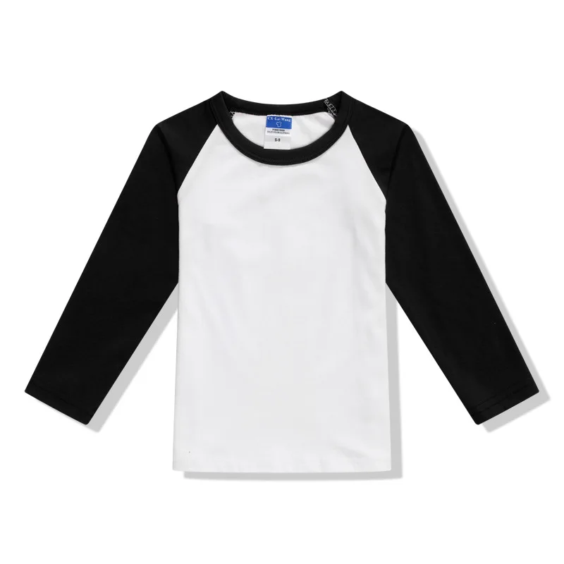 Kawaii Логотип Photo текст, напечатанный хлопок футболка Дети с длинными рукавами реглан класса ребенок дети Костюмы футболка Футболки-топы - Цвет: black