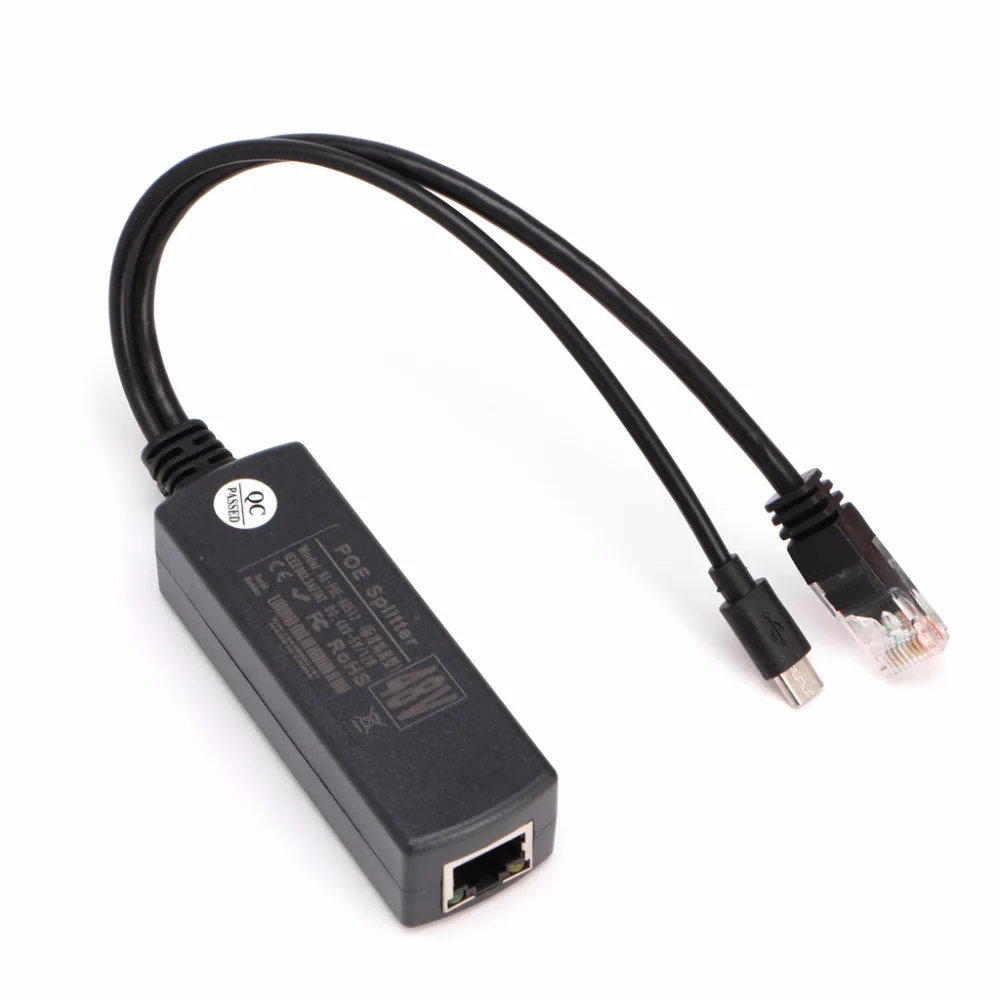 Мощность через Ethernet 48В до 5В 2.4A активный сплиттер POE Micro USB разъем Y кабель L059 Новый