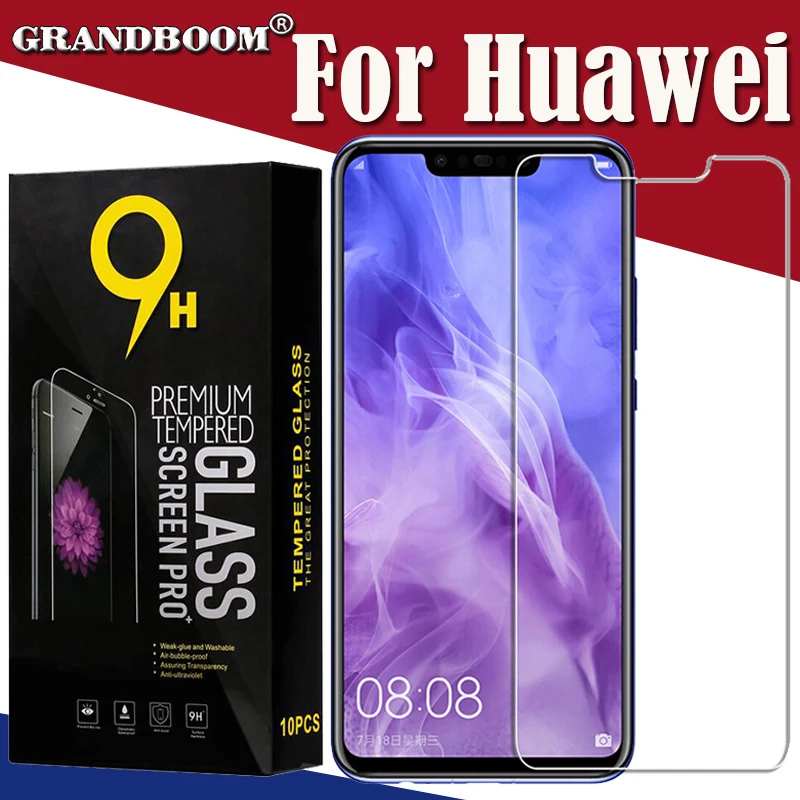 10 шт. 2.5D Закаленное Стекло 9H защита для huawei Y9 Y7 Pro Prime P Smart Plus Enjoy 9 9E 9S Защитная пленка для экрана с коробкой