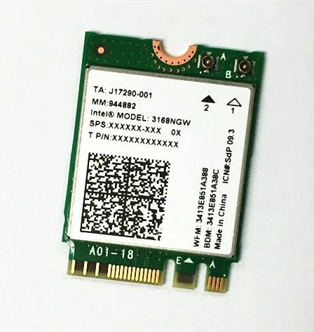 Беспроводная карта для Intel Dual Band 3168 AC 3168NGW NGFF 802.11AC 2 4G/5Ghz Wifi + Bluetooth 4 | Компьютеры и