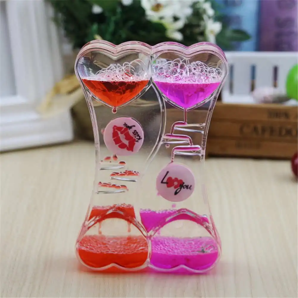 

1pc Liquid Hourglasses Dynamic Transparent Oil Drop Timer Hour Glass Decoration for Home @LS