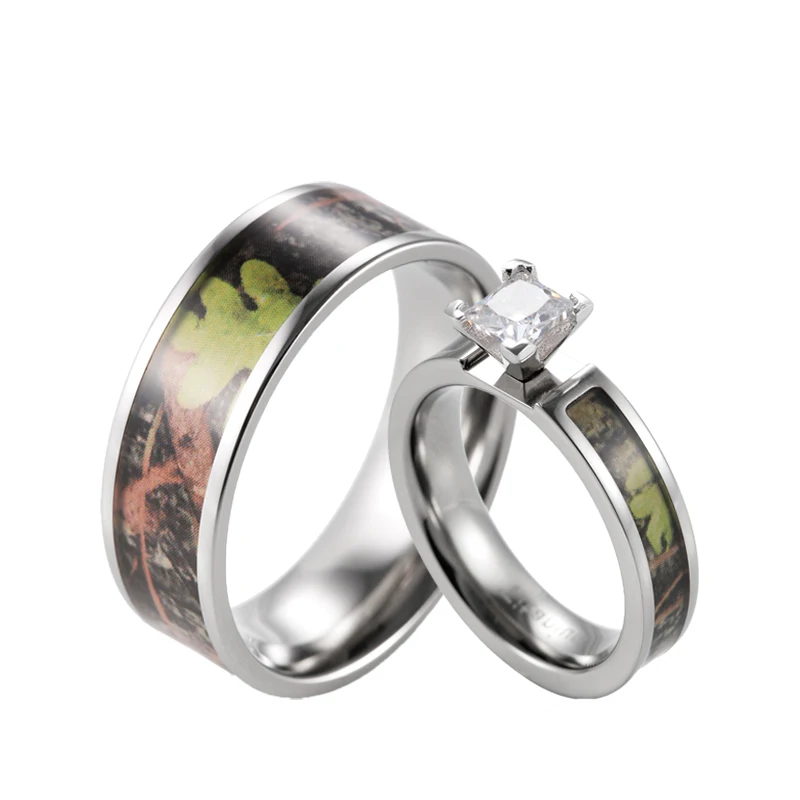 shardon green camo engagement wedding ring set womens titanium princess cz engagement ring with mens wedding - Camouflage Wedding Ring Sets shardon green camo engagement wedding ring set womens titanium princess cz engagement ring with mens wedding - Camouflage Wedding Ring Sets