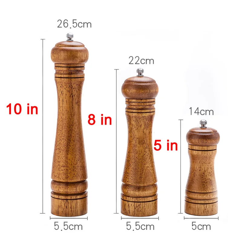 

1 Pcs Salt Pepper Mill Ceramic Grinder Wooden Manual Adjustable Durable Kitchen Tools YU-Home
