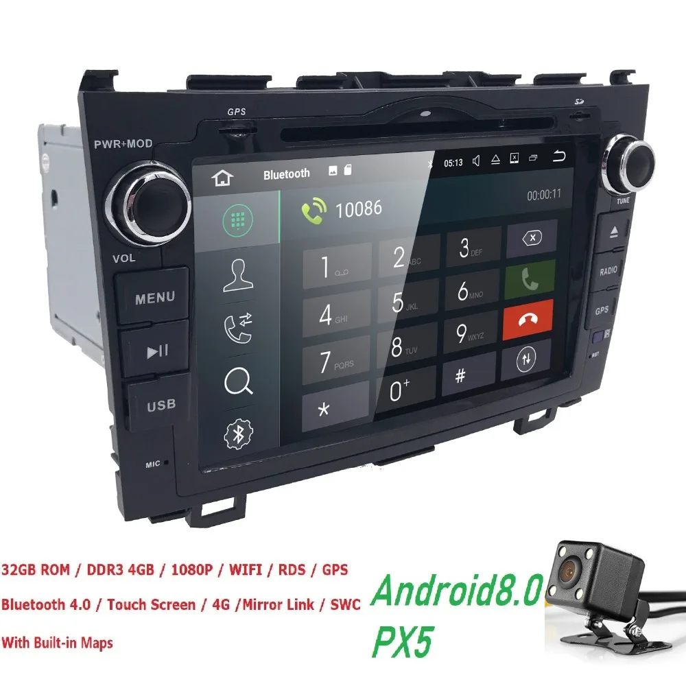 Sale 4G+32G Android8.0 Car dvd Video player For Honda CRV 2006-2011 8OctaCore 8inch 2Din Car DVD Radio GPS Navigation TPMS OBDII DVBT 1