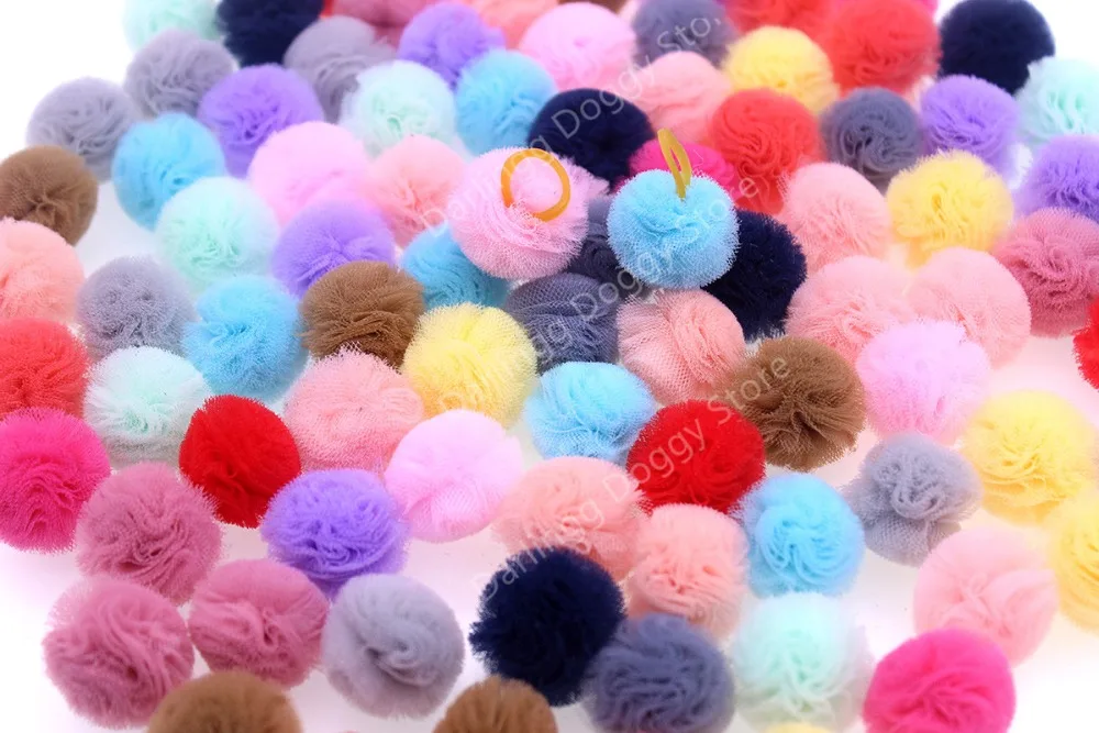 

10pcs/5pairs Pet Puppy Dog Cat Hair Bows Small Ball with Rubber Bands Dog Grooming Accessory Products Pet Supplies