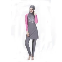 Мусульманский купальник для женщин с цветочным принтом скромный плюс размер Мусульманский купальник мусульманский хиджаб Буркини одежда плюс S-4XL