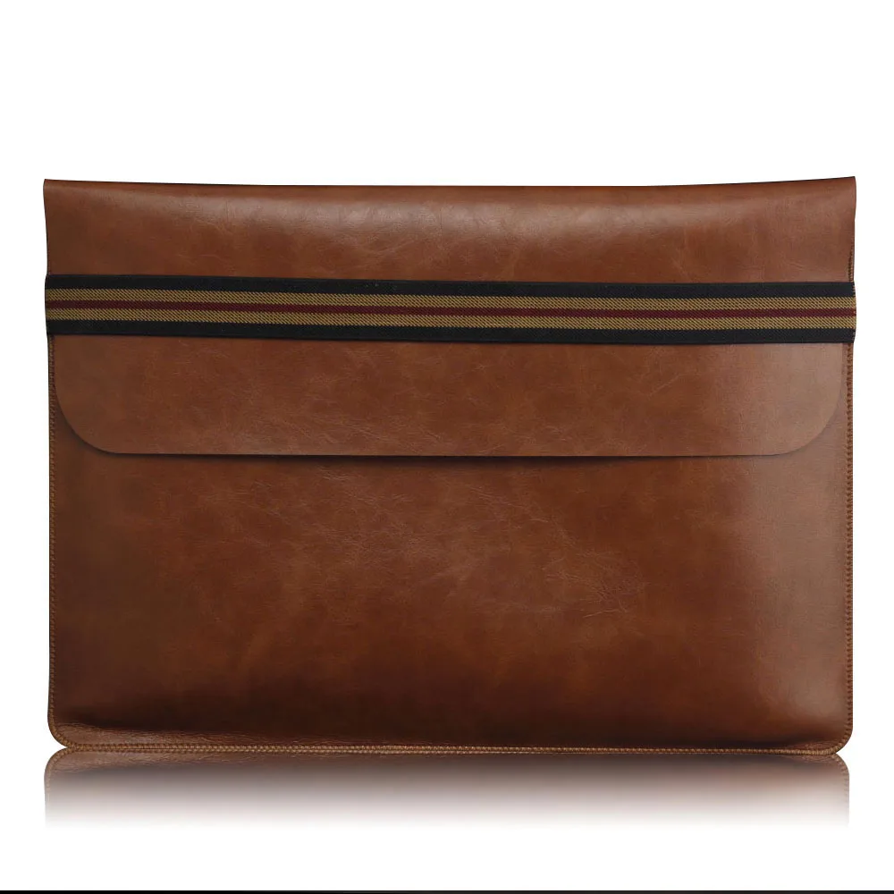 Tanie Uniwersalny skórzana torba na laptopa torba na rękaw etui na macbooka Air Pro Retina 11 13 15 cal Notebook torba do noszenia etui do Lenovo HP ASUS