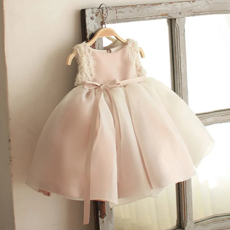 Fashion Kids Sleeveless Lace Ruffles Princess Dress for Girls Children Party Gown Flower Wedding Pearl Tassels | Детская одежда и