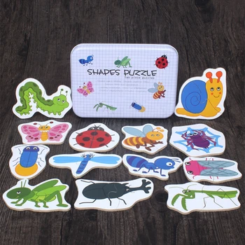 

Baby Toys Infant Early Brain Training Puzzle Cognitive Card Educational Toys Cartoon Puzzle Set Baby Gift with Box